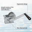 500lbs Capacity Boat Trailer Winch Small Hand Winch Without Cable,Ratio 4.1:1 Gear Crank Strap Gear Winch One-Way Ratchet Manual Operated