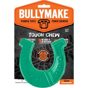 BULLYMAKE Green Tough Chew Horseshoe Toy for Dogs, Durable Nylon Dog Toys for Aggressive Chewers, Dental Stimulating, Tough Chewers, Boredom Busting, Made in USA