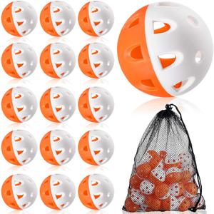 VioraWhite Mini Practice Baseballs 1. 65 Inch Small Baseball Training Lightweight Hollow with a Drawstring Bag for Hitting, Batting Training Use