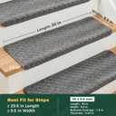 MBIGM Bullnose Carpet Stair Treads Non Slip Stair Mats for Wooden Stairs (14, Dark Grey - Lattice, 9.5" x 30")