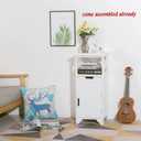 30" High Fully Assembled Nightstand with Drawer and Doors,Solid Wood,White, 11.8D x 13W x 30.1H in