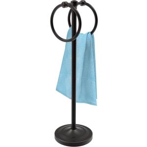 18" Hand Towel Holder Stand with Double Ring, Oil Rubbed Bronze