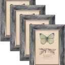 XUANLUO 5x7 Picture Frames Set of 4 Rustic Retro Photo Frame with HD Plastic Cover for Wall Mount and Tabletop Display Family Friends Wedding Gift