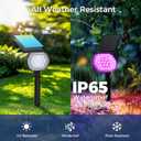 Solar Color Spot Lights Outdoor, 7 Modes Colored Halloween Christmas Solar Lights Outdoor, 35 LED Color Changing Landscape Lighting Waterproof IP65 Spotlight for Holiday Decorations, 4 Pack