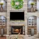 18" Green Berry Eucalyptus Leaf Wreath, Artificial Spring And Summer Wreath With Pink Purple Cones And Pomegranate Fruit Decorations Your Front Door And Windows, Suitable For Indoor And Outdoor