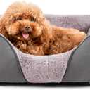 MIXJOY Dog Beds for Small Dogs, Cat Beds for Indoor Cats Washable, Calming Pet Small Size Dog, Soft Rectangle Pet Beds Sofa Cuddler, Orthopedic Cozy Puppy Beds, Anti-Slip Bottom(20x19in, Grey)