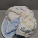 LAT Car Seat Blankets for Babies, Universa Newborn Swaddle Wrap Blanket, Double Sided Cotton/Plush Winter Cover and Stroller Bunting Bag,Baby Footmuff(Leaf Dinosaur+Light Blue)