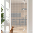 BFNN Cat Screen Door, Extra Tall CatProof Mesh Gate, Fit Door Size 30'' x 80.5'', Anti Scratch Mesh with Zipper Closure, for Living Room, Kitchen, Bedroom (White)