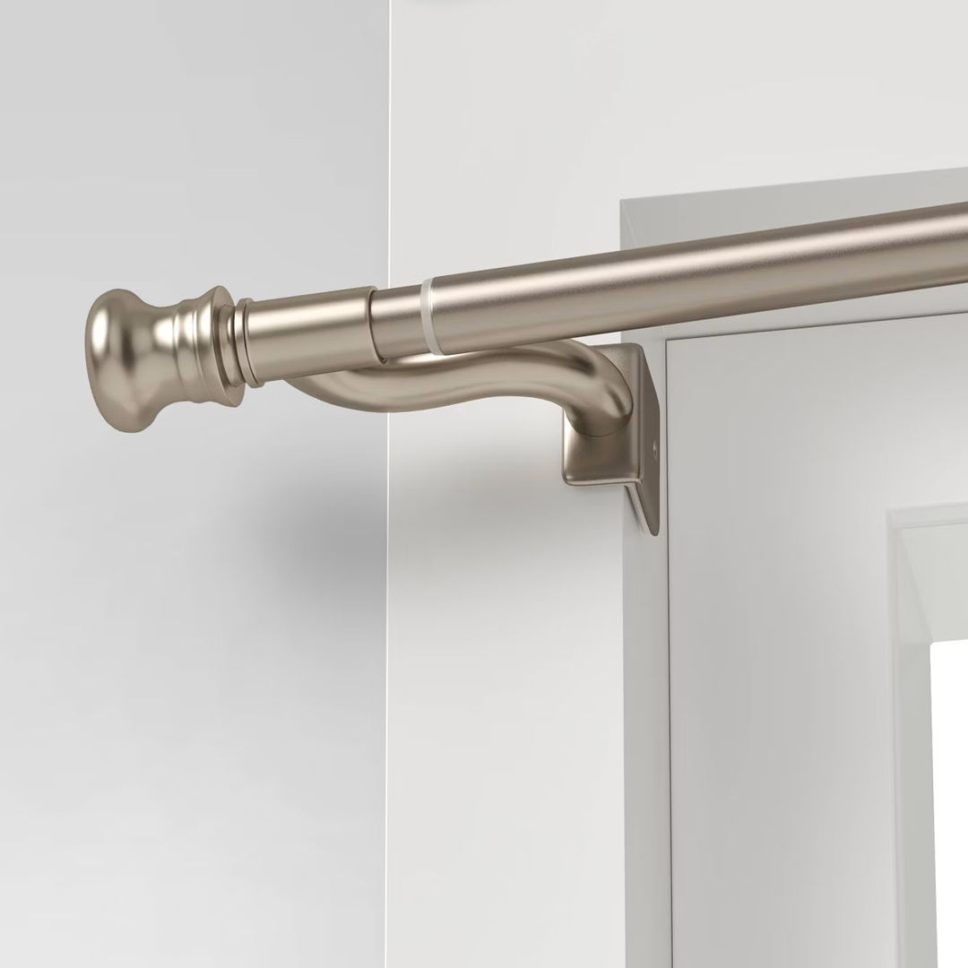 48"x84" Twist and Shout Easy Install Curtain Rod Brushed Nickel 