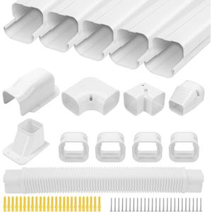 Cenipar 4 W 18.5Ft Mini Split Line Set Cover Line Set Cover Kit, Line Set Cover Kit for Mini Split, Decorative PVC HVAC Line Set Cover for Air Conditioners and Heat Pumps, Easy Installation, White | ac line cover line hide for mini splitline hide for mini split line set covers