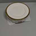 10 Inch Gold - Trimmed White Ceramic Large - Size Appetizer & Dessert Plates Set of 6 with Glass - like Finish | Great for Hearty Meals and Larger Servings