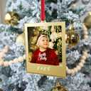 6 PCS Polaroid Film Photo Frame Ornaments 3.5 * 4.25inch Polaroid Picture Frame Display With Writing Space,Double-Sided instax mini Frame For Christmas Tree Decor, Hanging Mini Photo Frame Ornaments For Kids (Gold)