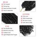 Faux Locs with Curly Ends 18 inch Faux Locs Crochet Hair 7 Packs Soft Locs with Curly Ends 12 Strands Pre looped Crochet Hair Extensions 1B