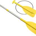 Pactrade Marine Boat Kayak Canoe Rafting Jet Ski Tube Yellow Plastic Telescopic Aluminum Mini Oar Paddle Extended from 20'' to 41.3" Boat Accessories for Kids and Adults