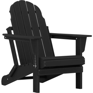 Adirondack Chairs, HDPE All-Weather Adirondack Chair, Fire Pit Chairs (Folding, Black)