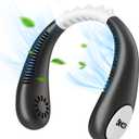 Kids Neck Fan, Portable Bladeless Fans for Kid 4-14Y Girls & Boys, 2600mAh USB Personal Mini Cooling Fan for Travel/Camping/Study, 4 Speeds, Lightweight, Compact, Perfect Summer Gifts for Kids (Black)