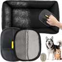 2 x BABORUI Pet Hair Removal Glove - 2 Pack Pet Hair Remover Glove, Electrostatic Gloves Pet Hair Lint Rolls into Strips, Dog and Cat Hair Remover Tool for Furniture, Car, Couch, Carpet, Clothes