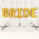 HOUSE OF PARTY Bride Balloon - 40'' Foil Balloons for Wedding Bridal Shower Engagement Party Decor - Bachelorette Party Supplies for Bride-to-Be! - Gold, 2 Pack