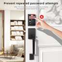 Keyless Entry Door Lock with Handle, Keypad Door Lock with Handle, Matte Black Front Door Lock Set, Anti-Peep Code Auto Lock Deadbolt, Easy Install for Exterior Home Apartment Rental