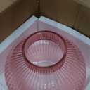 YANWE1 Round Glass Vase, Flower Vase, Ribbed Glass Vase, Fluted Vase, Short Glass Vase, Pink Glass Vase for Tulips, Modern Glass Vase for Living Room, Office, Coffee Table, Shelf, Wedding, 6 Inches