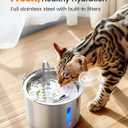 oneisall Stainless Steel Cat Water Fountain, 2L Water Fountains for Cats Indoor with Quiet Pump and 2 Replacement Filters, Pet Water Fountain Faucet Spout Design Cat Fountain Drinking Inside, PWF 001