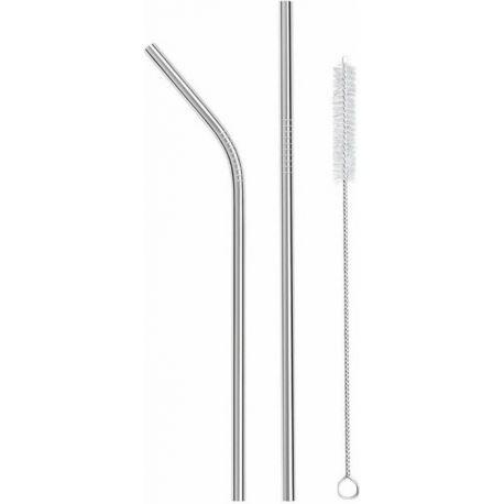 Stainless Steel Metal Straw Set of 2 and Brush