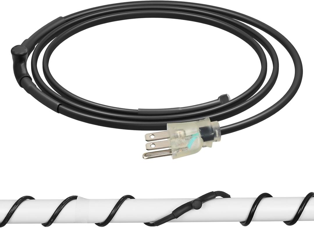 DEWENWILS 3FT Heat Tape for Water Pipes, 120V Heat Tape for Pipes at -40F, Pipe Heat Tape with Thermostat, Pipe Heat Tape, CSA/ETL Listed