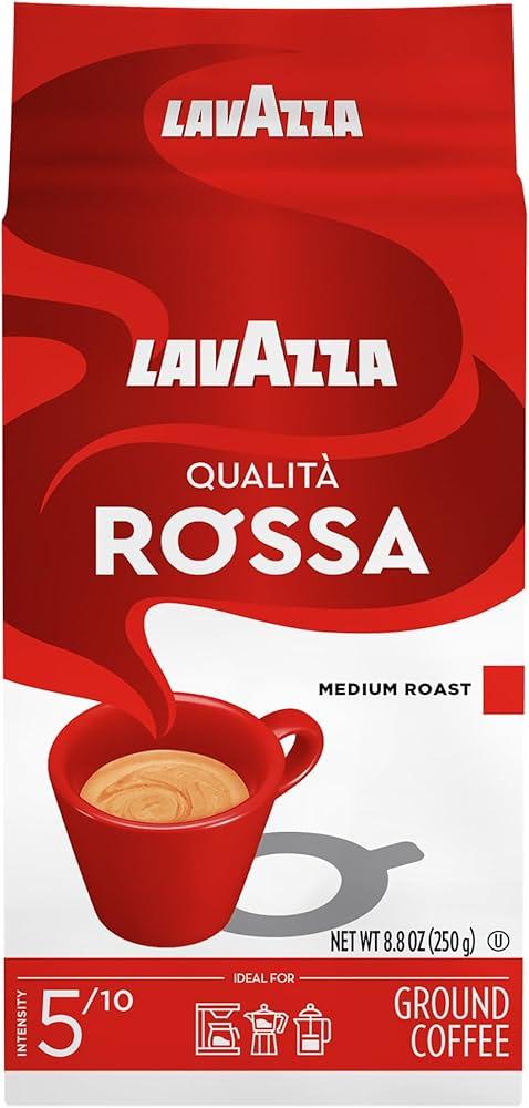 Lavazza Qualità Rossa Ground Coffee, Medium Roast, Arabica and Robusta Blend, 8.8 oz Brick, Pack of 2, Best By: 30/09/2025
