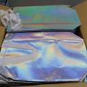 100 Pcs Iridescent Glossy Gift Bags Medium Size, 8x4x10 In Holographic Reusable Gift Bags with Handles & Sturdy Base, Ideal for Birthday, Wedding, Bachelorette, Party Favors, Holiday Goodie Bag
