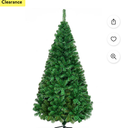  6Ft Artificial PVC Christmas Tree Stand Indoor Outdoor Green