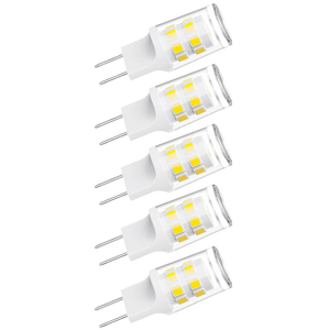 [Pack of 4] G8 Led Bulb, 3W Equivalent 20W-25W Halogen Bulb, G8 GY8.6 Bi-pin Base, T4 120V Puck Light Bulb for Replacement Microwave Light Bulbs, Under Counter Kitchen Lighting, Daylight White 6000K