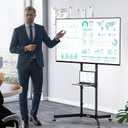 Heavy-Duty Rolling TV Stand for 3285" Screens  Supports 187 lbs (154 lbs TV + 33 lbs Shelf), Stable Mobile TV Cart with Shelf & Locking Wheels, Floor TV Stand, Max VESA 600x400, Black