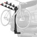 Retrospec Lenox 2-5 Bike Rack Hitch for Car, Truck, SUV - 2in Hitch Mount with Foldable Steel Frame, Anti-Rattle Adapter & Tie Down Straps