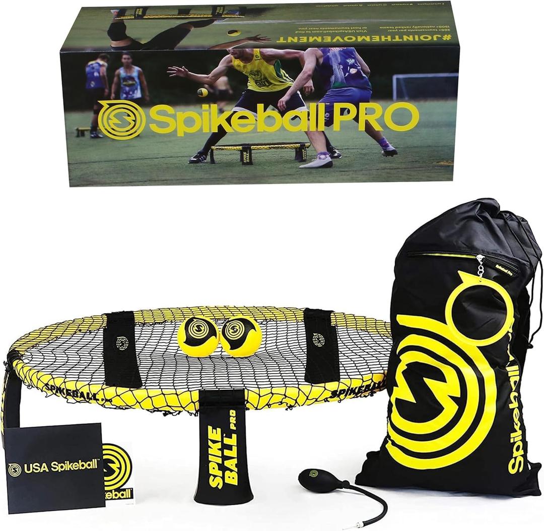 Spikeball Pro Kit (Tournament Edition) - Includes Upgraded Stronger Playing Net, New Balls Designed to Add Spin, Portable Ball Pump Gauge, Backpack - As Seen on Shark Tank TV, std