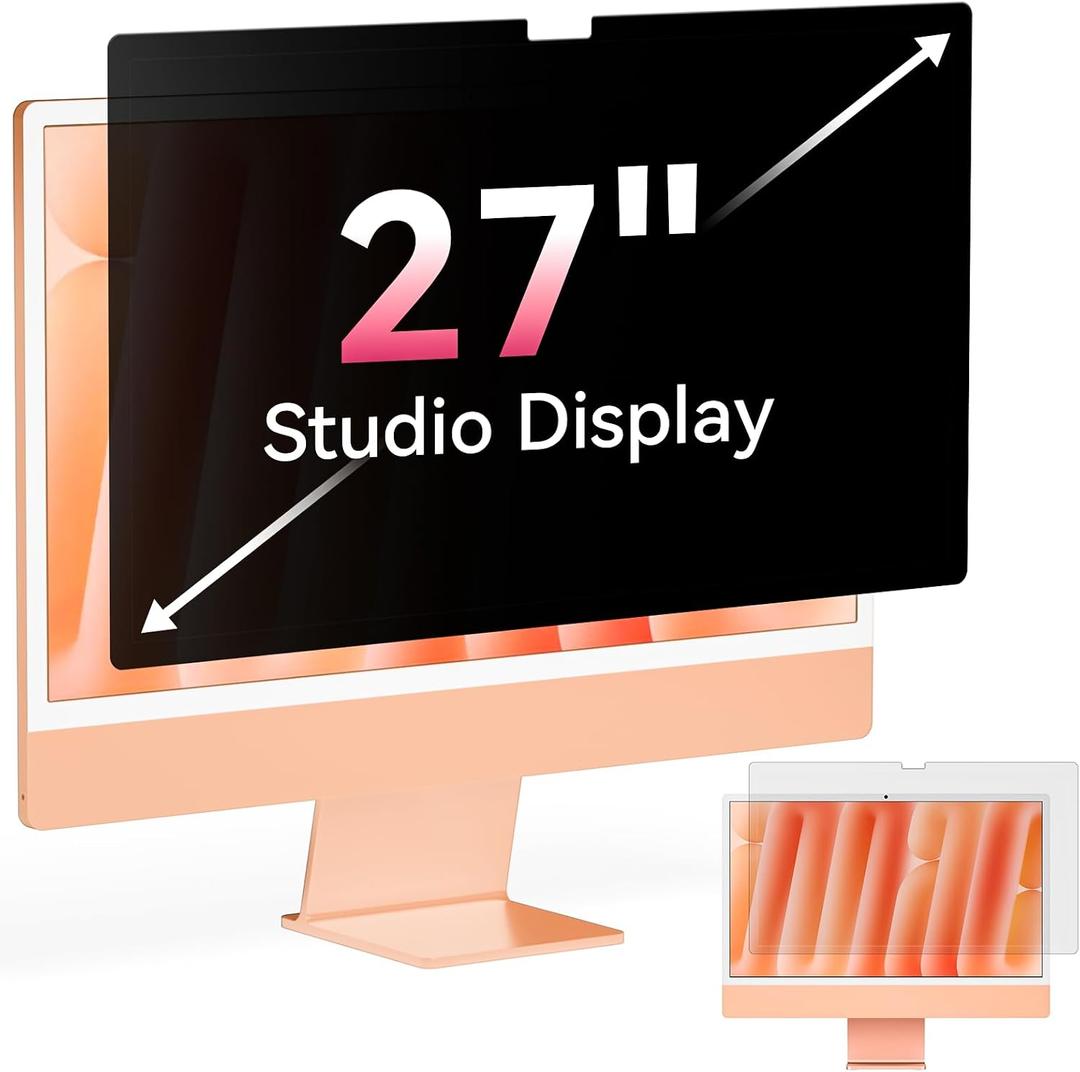 2026 Upgraded iMac Privacy Screen for 27 Inch Studio Display Destop Computer Monitor, Anti Glare Blue Light Filter Shield, Anti Spy Privacy Protector