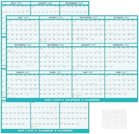 6pcs 24" x 36" 2026 Wall Calendar Dry Erase - Large Starry Sky Calendar Wet & Dry Erasable Laminated 12 Month Annual Yearly Planner, Reversible, Horizontal/Vertical (2026 Wall Calendar) Pack Of 2