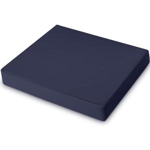 DoubleFill 1 Pcs Outdoor Ottoman Cushion 23"x19"x3" Waterproof Fade Resistant Outdoor Footstools Cushion Removable Patio Ottoman Cushions with Adjustable Fixing Strap for Stool (Navy Blue)