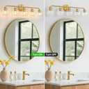 Bathroom Light Fixtures Gold Vanity Light 5 Light Wall Sconces Lighting Brushed Brass Lights with Clear Globe Glass Shades Bath Wall Lamp for Mirror Kitchen Living Room Bedroom Hallway