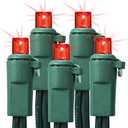 Brizled Red Christmas Lights, 33ft 100 LED 5MM Wide Angle Gentle Twinkle Christmas Lights, 120V UL Certified Connectable Xmas String Light Outdoor Xmas Tree Light for Tree Party Wedding Home Garden