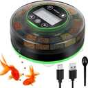 Petbank Automatic Fish Feeder for Aquarium - Moisture-Proof and Precision Feeding Betta Vacation Feeder, USB Rechargeable Auto Fish Food Dispenser with Timer, LCD Display