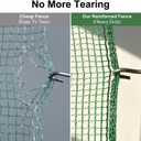 6.6x50ft Plastic Mesh Fence with Reinforced Double Black Edges, Heavy Duty Deer Fencing and Garden Netting Animal Barrier, 0.4in Square Mesh Safety Fence for Yard, Poultry and Plant Protection