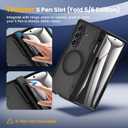 Caka for Samsung Galaxy Z Fold 7 Case [Compatible with MagSafe] [Hinge Protection] [Built-in Screen Protector] [Pen-Slot] Translucent Hard Shockproof Magnet Phone Cover for Zfold 7 - Black