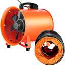 VEVOR Portable Ventilator, 12 inch Heavy Duty Cylinder Fan with 33ft Duct Hose, 585W Strong Shop Exhaust Blower 3198CFM, Industrial Utility Blower for Sucking Dust, Smoke, Smoke Home/Workplace