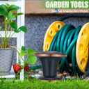 Tandefio 5 Pcs Garden Hose Guide Stake 17 Inch Heavy Duty Decorative Metal Water Hose Guide Stake for Garden, Lawn, Plants and Flower Beds