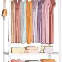 FUTASSI P6 Rolling Clothes Rack Heavy Duty, Clothing Racks for Hanging Clothes, Freestanding Garment Rack with Wheels, Portable Closet Rack Max Load 380 LBS, 35.5'' W x 14'' D x 74.6'' H, White