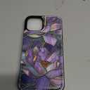 FUNMIKO for iPhone 13 Mini Wallet Case with Card Holder, RFID-Blocking, Military-Grade Protection & UV-Printed Artwork, Magnetic Closure with Leather Kickstand - Dreamy Lotus