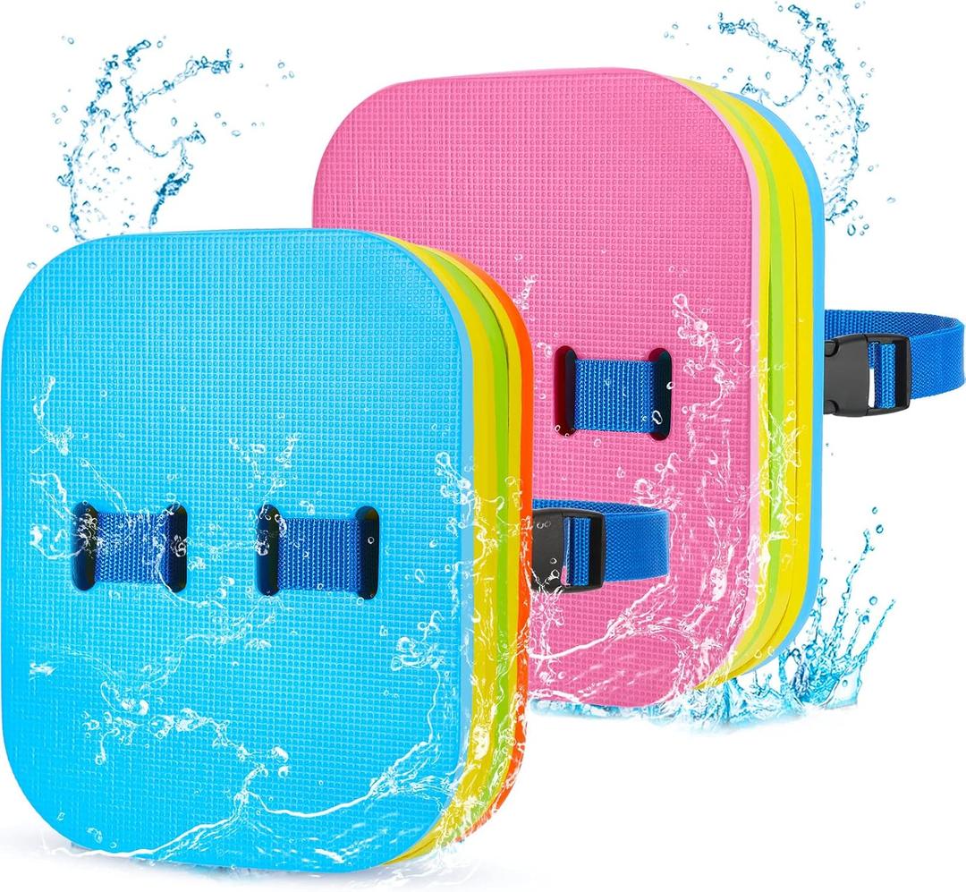 Macarrie Swimming Floats for Kids Swim Belts Swim Bubbles 3 Layers Back Floats Adjustable for Safety Training Beginners Swimming Sport Pool Lesson(2 Pack)