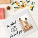 Engagement Gifts for Newly Married Couples, Wedding Picture Frame, He Asked She Said Yes, 4x6 Inch Photo
