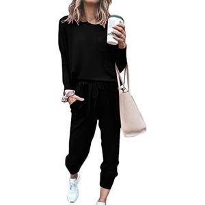 Bofell Lounge Sets for Women Two Piece Travel Outfits Sweatsuits 2 Piece Fashion 2024 Trendy Pajamas Size Small