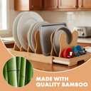 MEKER Pot Lid Holders, Cabinet Organizer for Food Contanier Lid, Bamboo Expandable Bakeware for Under Cabinet, Adjustable Dividers, Pot Lids Holder Rack, Cookie Sheet Baking Pan, Tray Organizer, 10PCS